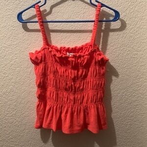 Bar III coral terry cloth tank top